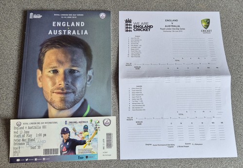 Cricket programme ticket - programme, **