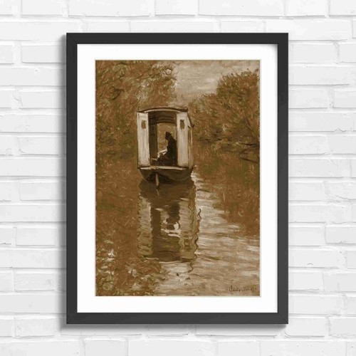 Impressionist barge river - on,