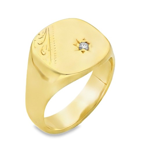 9ct yellow gold engraved - yellow,