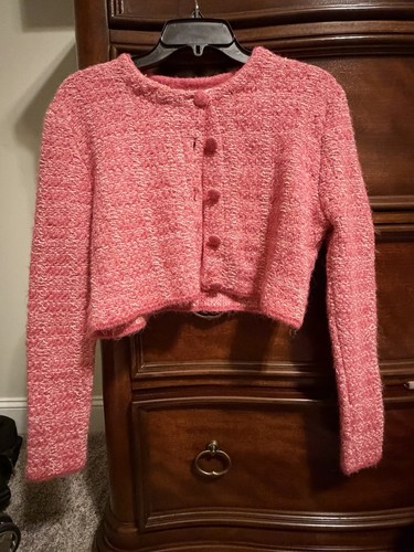 Zara pink knit button - zara, button-up