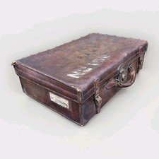 Antique Brown Leather Suitcase