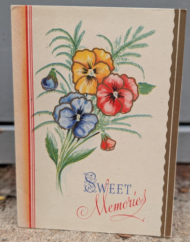 Vintage unused pansy christmas - vintage,