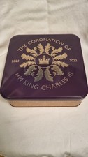 The Coronation of HM King Charles III 2023 Commemorative Biscuit Tin empty