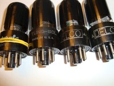 One Matched Quad 6V6GT Tubes, Tung-Sol For Delco and Motorola