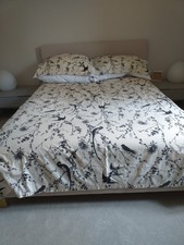 Marks and Spencer King size duvet cover set Floral Birds Mocha