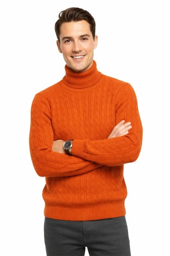 Men winter cable knit turtle - men's,