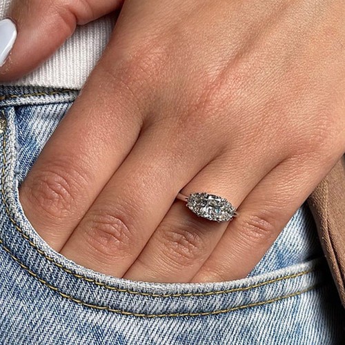Diamond ring engagement - diamond, lab