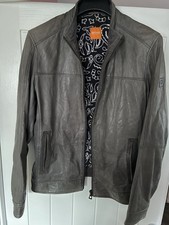 Stunning Hugo Boss Grey Sheepskin Leather Jacket 