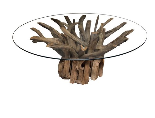 Driftwood round dining - round, table