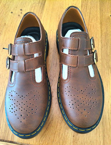 Martens style brown faux - martens,