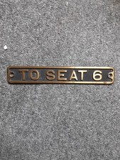 Vintage Metal Wall Plaque – “To Seat 6” – 17x3" – Brass on Black