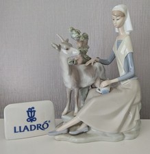 Lladro Figurine SHEPHERDESS WITH GOAT #4570