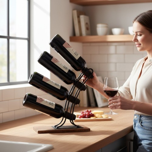 Wine rack free standing - wine, wooden