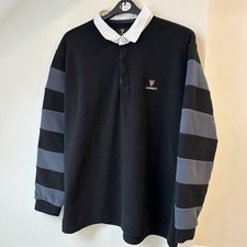 Guinness Black And Grey Long Sleeve Rugby Shirt Polo Shirt Fleece Mens XXL