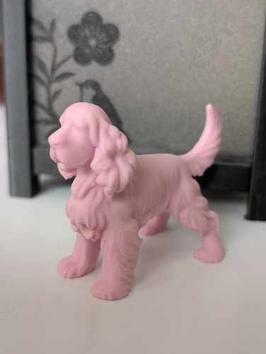 Pink cocker spaniel sculpture - cocker,