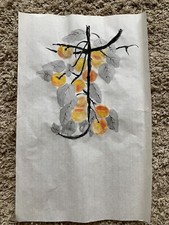 Apricot Tree Branch and Fruit  Traditional Chinese Painting Style Freehand