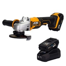 JCB Cordless Angle Grinder 115mm with 2 x 2.0Ah Battery & Fast Charger 18V