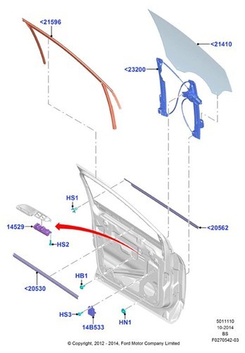 14a132ca window regulator ford - 14a132ca,