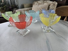 5 Art Deco Painted Glass
