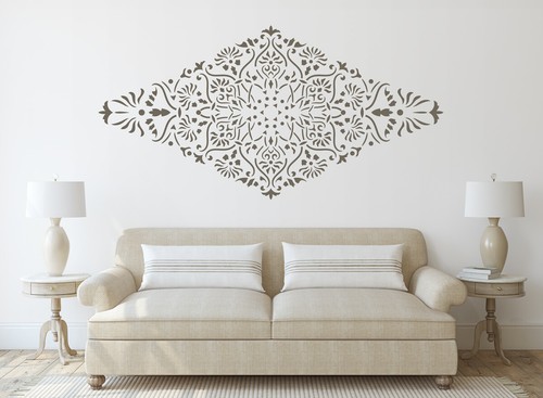 Diamond stencil mandala - stencil, large