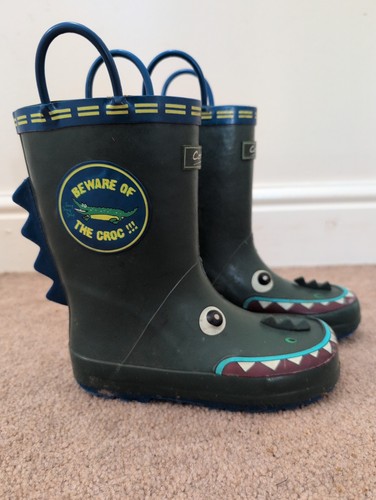 Green kids welly boots - green,