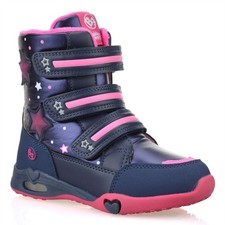 Girls Kids New Light Up Warm Lined Winter Walking Casual Ankle  Boots Shoes Size