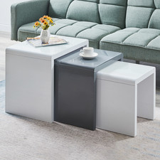 High Gloss Nest of 3 Coffee