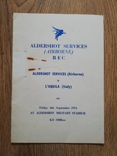 Aldershot Services (Airborne) v L'Aquila Sept 1974 Rugby Programme