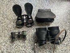 4 Antique Vintage Binoculars Theatre Glasses Opera Very Old Flip Open Pilot