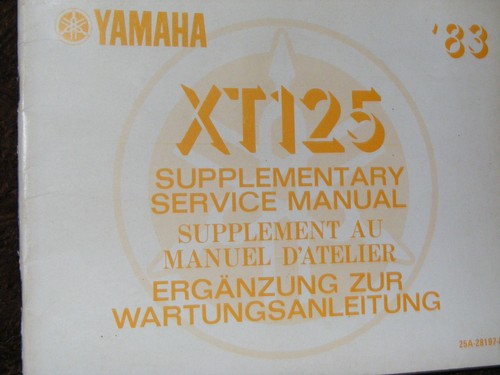 Yamaha xt125 supplementary - xt125,
