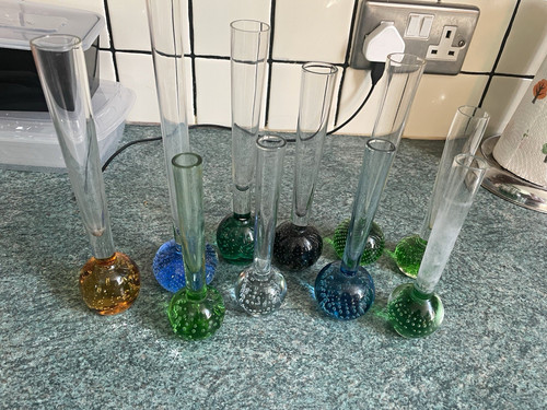 Glass bud vases - 10, set