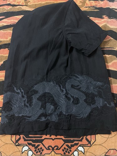 Black thai dragon embroidered - black,