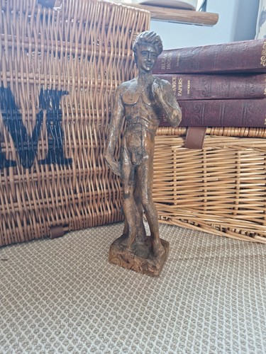 Old hand carved wooden statue - old,