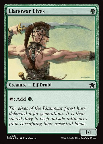 Mtg llanowar elves - elves, fdn