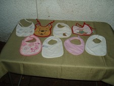 Baby Girls Pink Mix Bib Bundle. 8 BIBS.