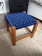 Vintage Stool Rush Rope Rattan