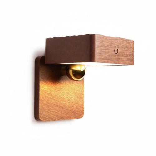 Wooden cube lamp wireless - wooden,