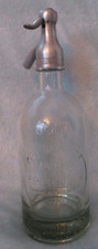 Martin & Freres Paris 1931 Vintage Clear Soda Bottle Eau Gazeifiee Trigger Spout