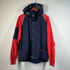 Sea Doo Bombardier Mens Sz M Blue Jet Ski Windbreaker Hooded Jacket Nautical