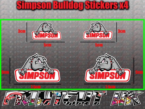 Simpson bulldog stickers - bulldog, x4
