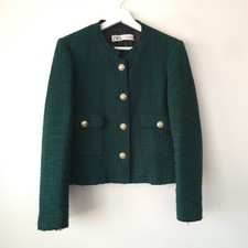 Zara Green Textured Boucle