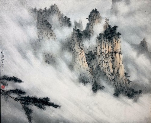 Fine chinese ink and colour - fine,