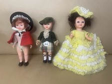Bundle Of 3 Vintage Small Dolls. 1 Rosebud, 2 Rogark. Welsh Girl