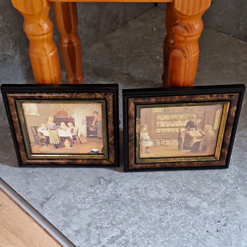 Pair vintage miniature framed - pair,