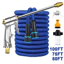Heavy Duty Expandable Garden Hose Pipe Spray Gun Flexible Expanding Stretch Pipe