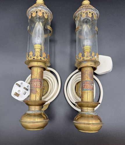 Pair brass gwr marked - of, gwr‑marked