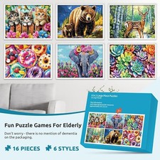 6 Packs 16 Large Piece Puzzle for Seniors Dementia Alzheimer's Products Activiti