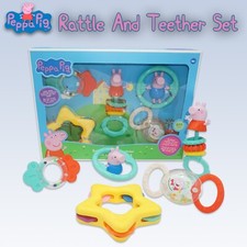 5PCS Peppa Pig Rattle & Teether Set, Chew Toy, Infants Baby Teething Toys, 0+M