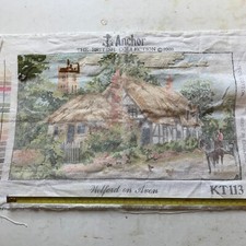Vintage Tapestry Printed Canvas - Thatched Cottage by Anchor