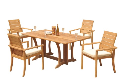 5pc grade teak dining set - grade-a,